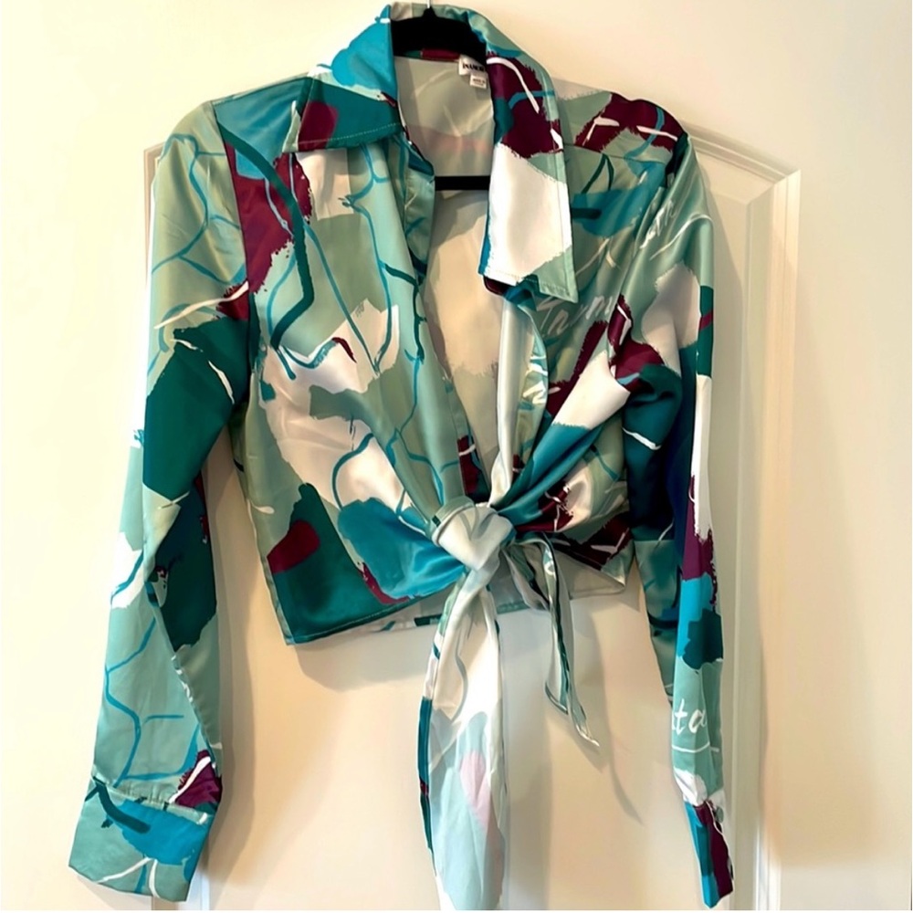 Inamorata Satin Tie-front Shirt